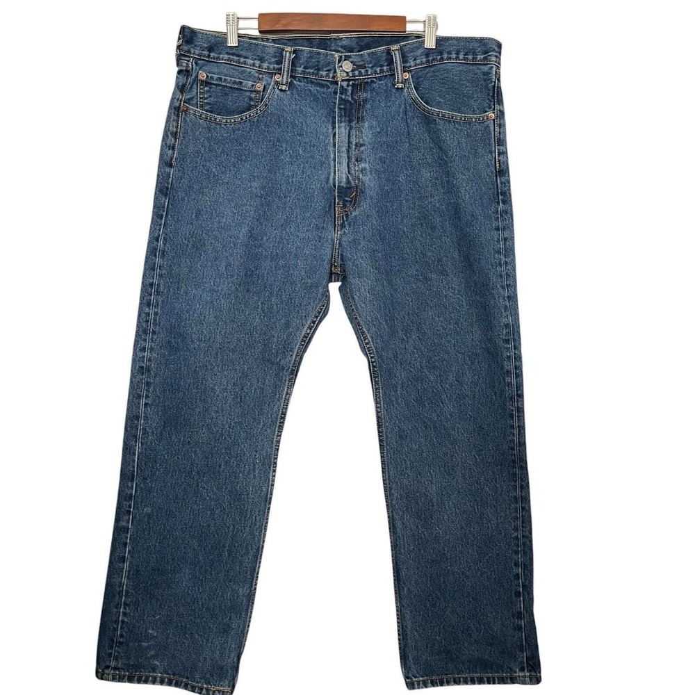Levi's Men Jeans 40x29 Blue 505 Regular Fit Straight Leg Classic Workwear